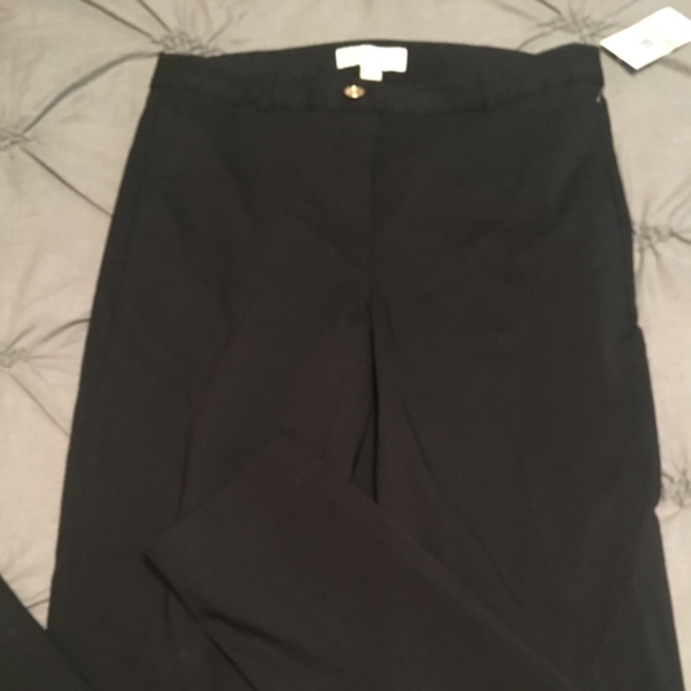 Michael Kors crisp black stretch dress pants.